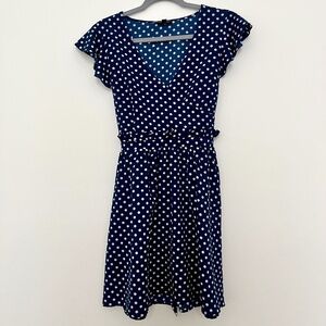 Max + Ash polka dot flutter sleeve faux wrap mini dress size M